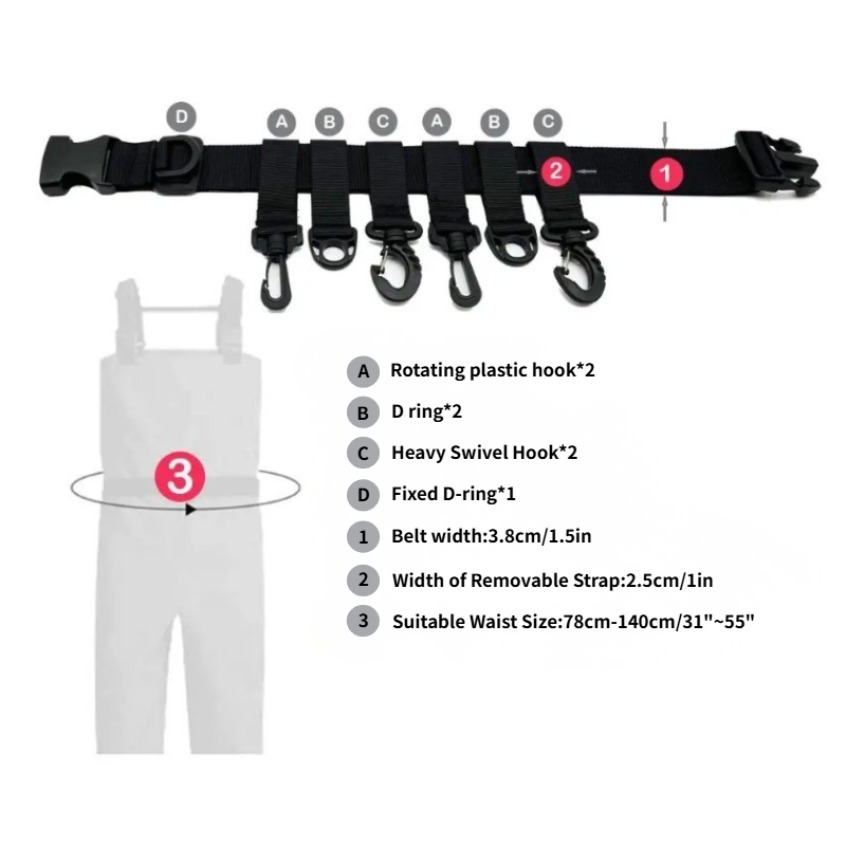 1Pcs Adjustable Wading Belts F - Fishing Equipment Hanger review and price