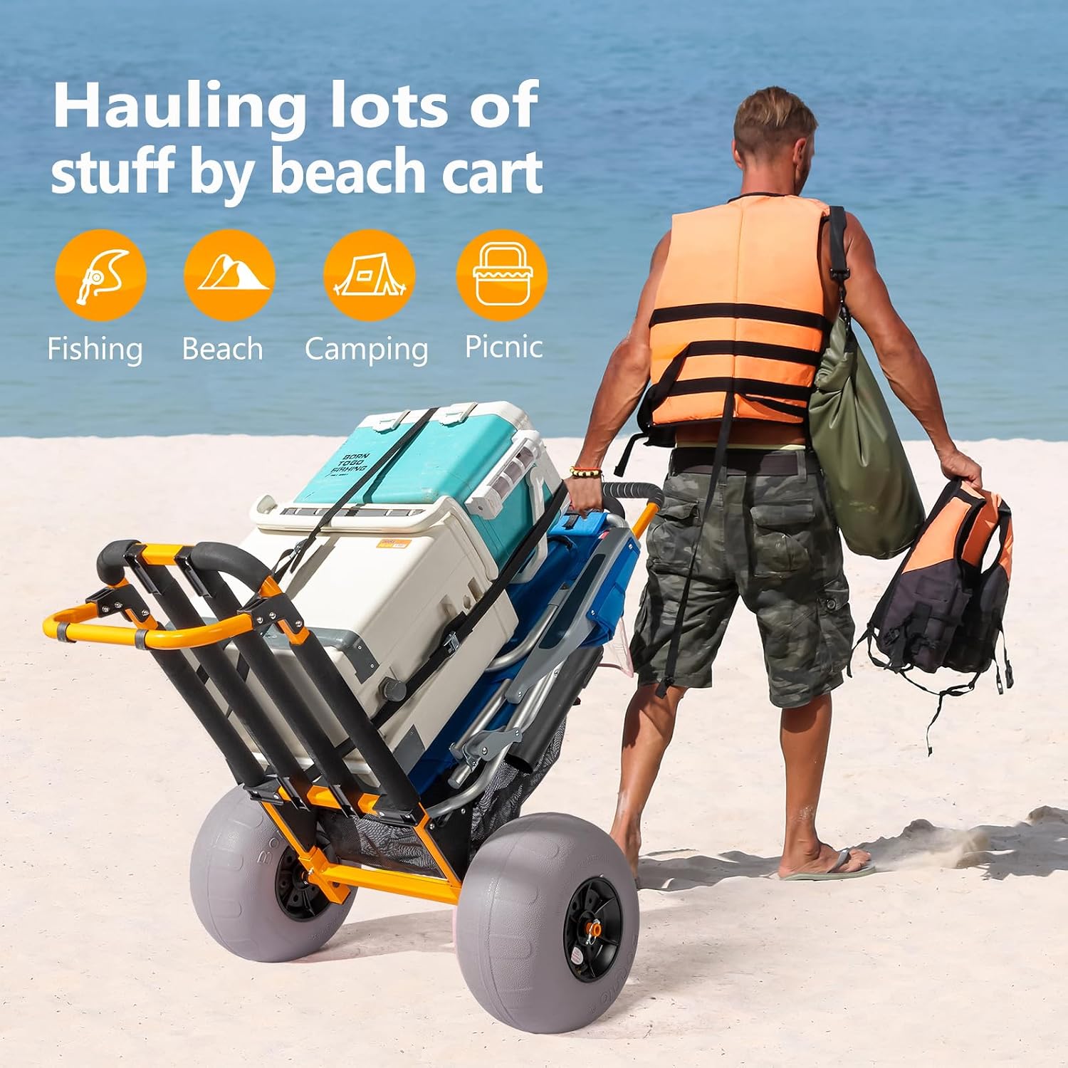Bonnlo Beach Fishing Cart, Bea - Rod Holder Fishing review and price