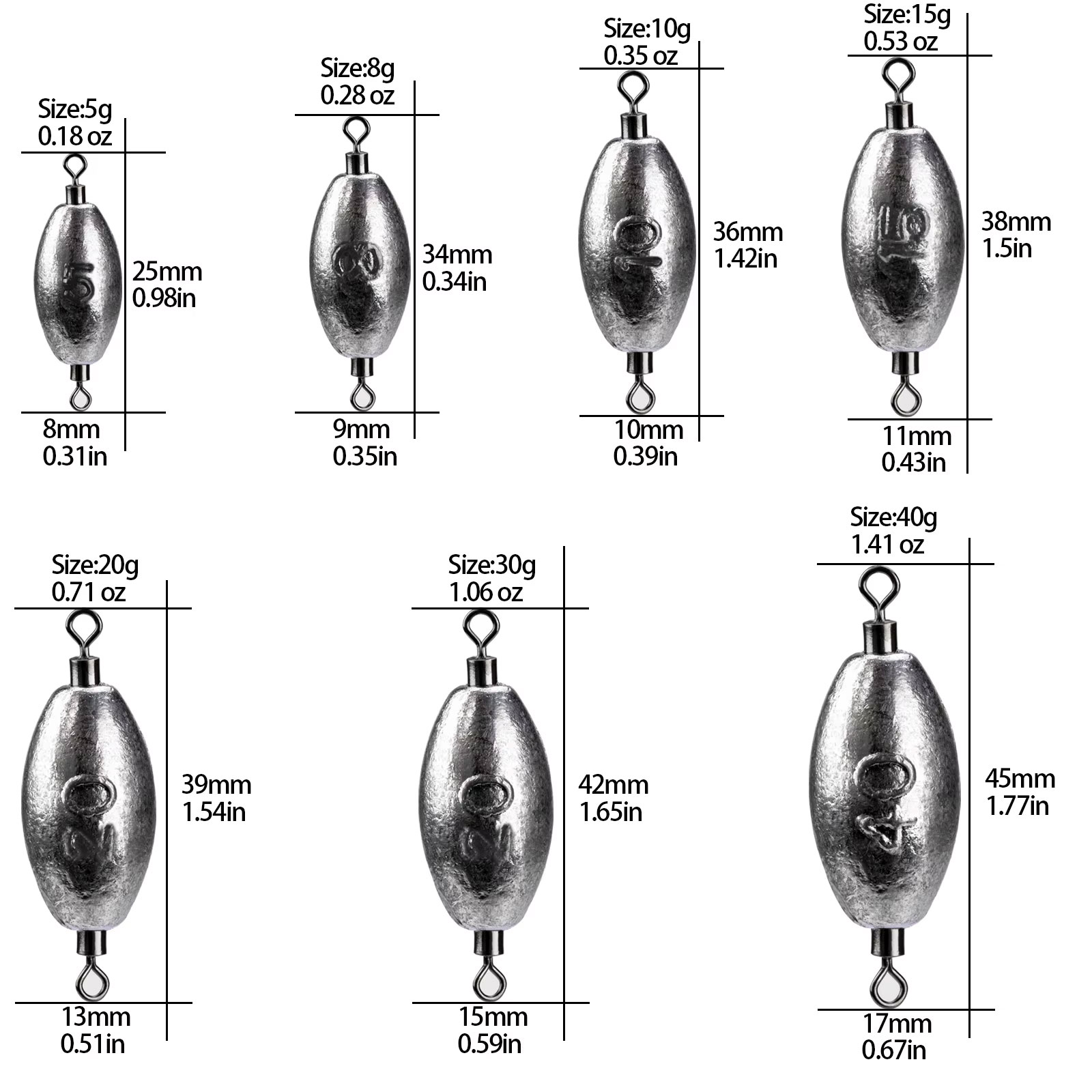 20pcs/10pcs Fishing Sinkers 5g - Fishing Swivel Connector review and price