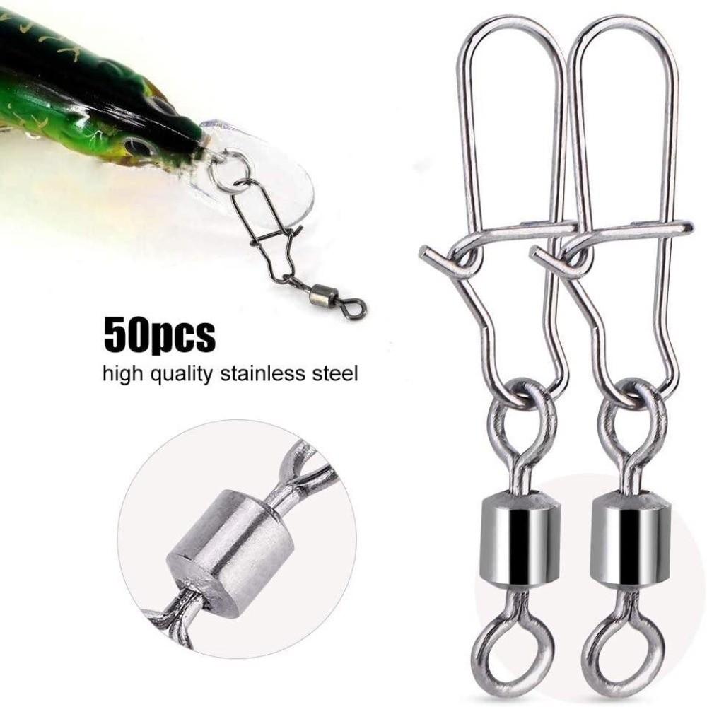 50pcs Set 4#/6#/8#/10#/12# Sta - Fishing Swivel Connector review and price