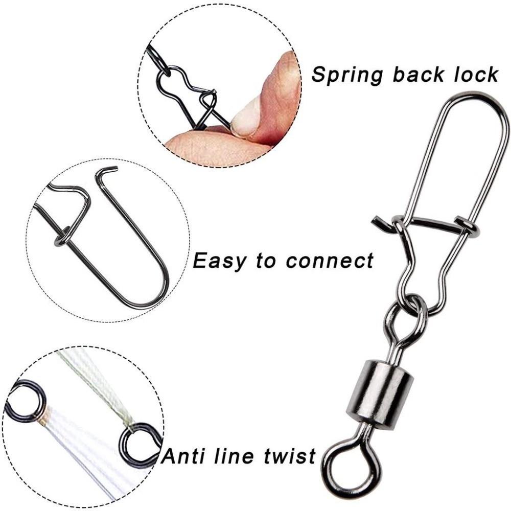 50pcs Set 4#/6#/8#/10#/12# Sta - Fishing Swivel Connector review and price